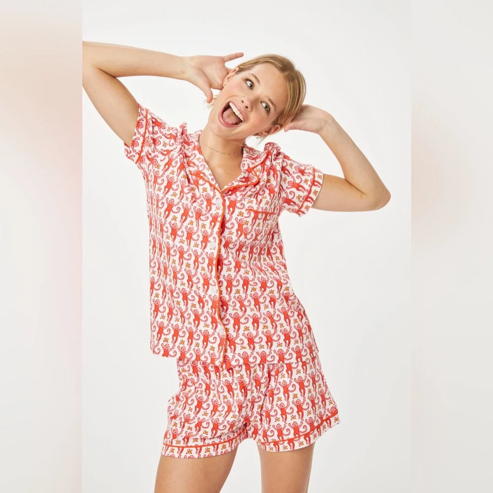 Brand New Roller Rabbit Watermelon Monkeys Polo Pajama Set - Picture 2 of 6